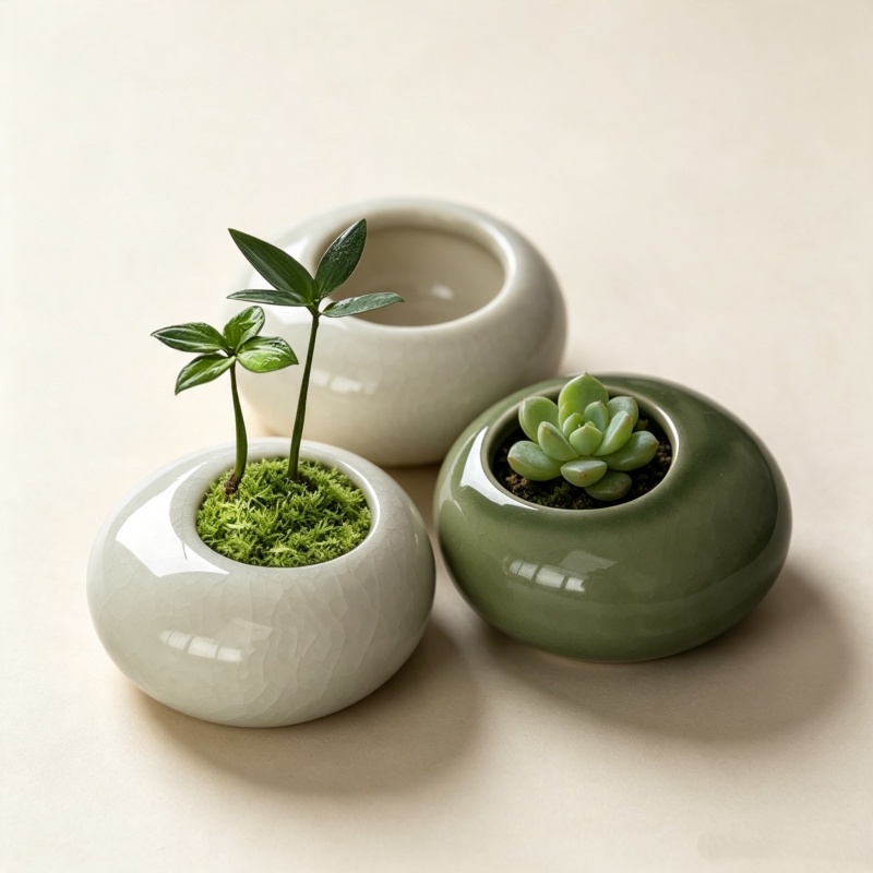 กระถางต้นไม้เคลือบเงาแบบมินิไอ - Echeveria Succulent บทวิจารณ์และราคา