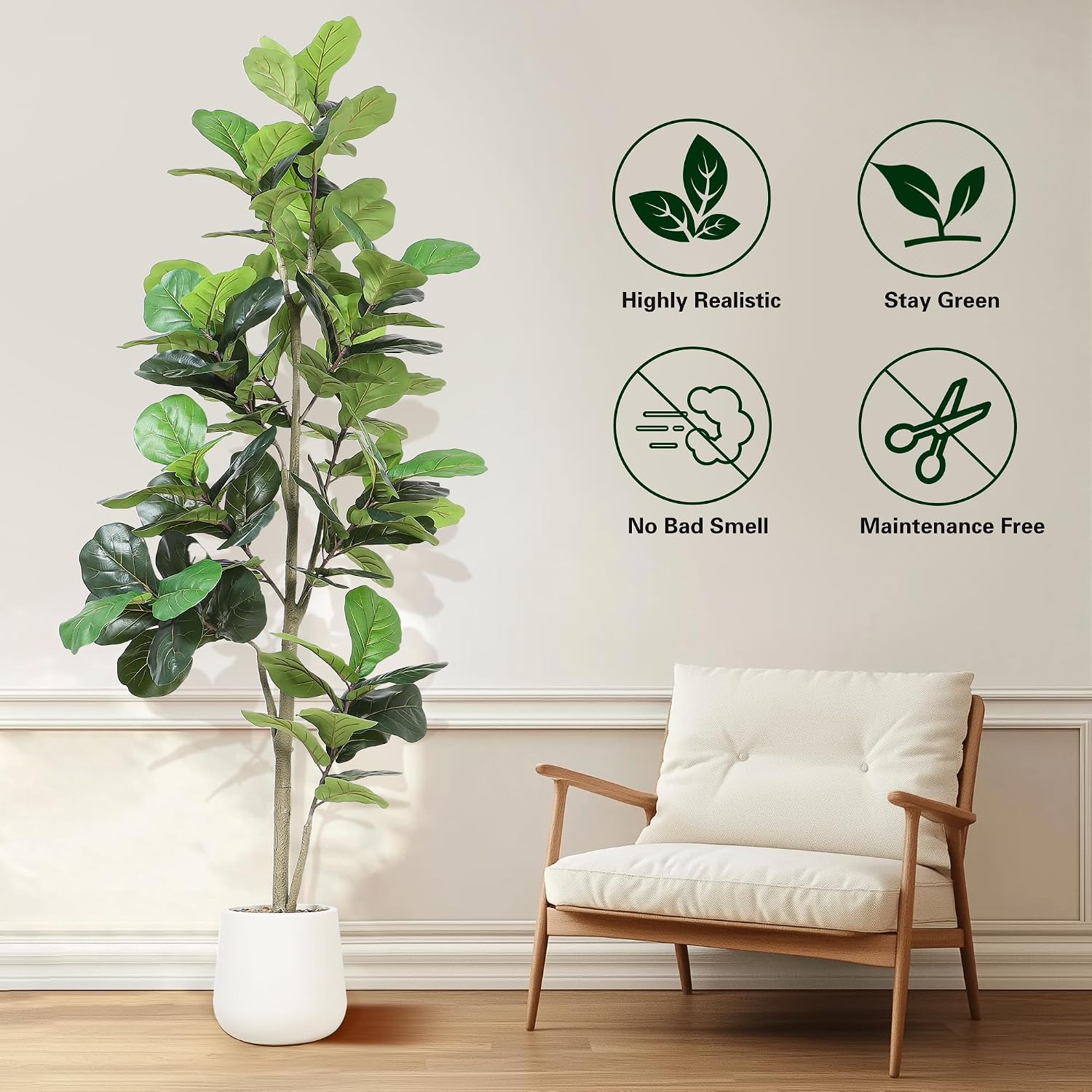 ต้นไม้ประดิษฐ์ฟิคัส ลีลาต้า ขน - Ficus Lyrata Tree บทวิจารณ์และราคา