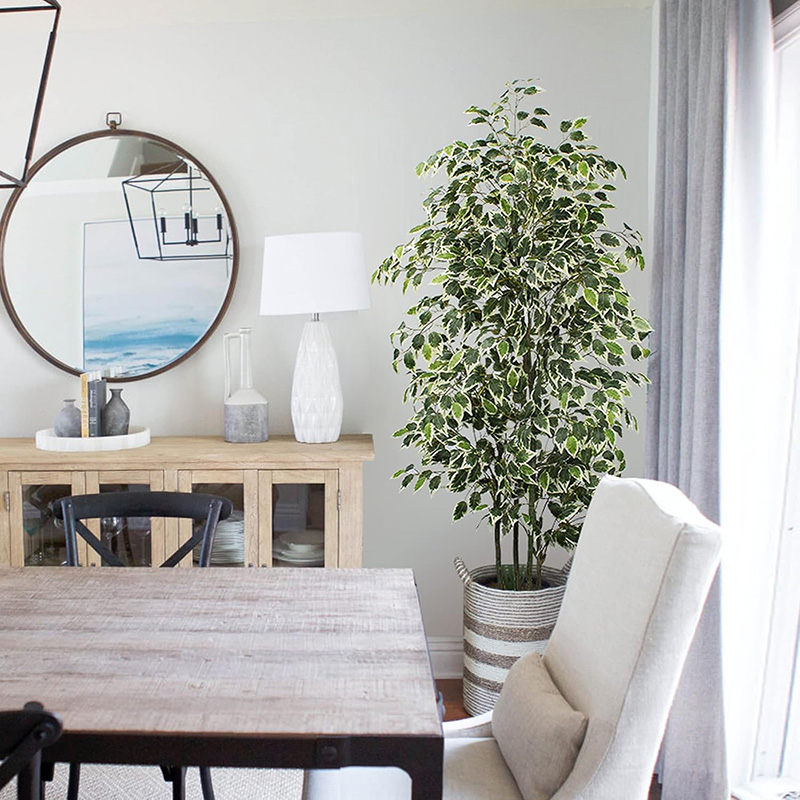 70in ประดิษฐ์ Ficus Tree Faux  - Dracaena Marginata บทวิจารณ์และราคา